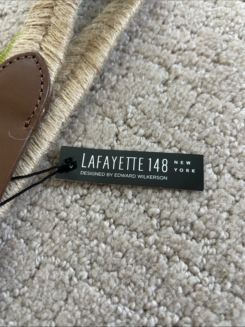 Lafayette 148 New York Natural and Brown Braided Raffia Belt